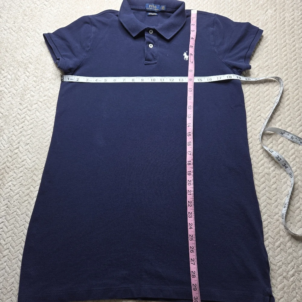 Polo Ralph Lauren Mesh Mini Girls Large Blue Short Sleeve Dress Classic Fit